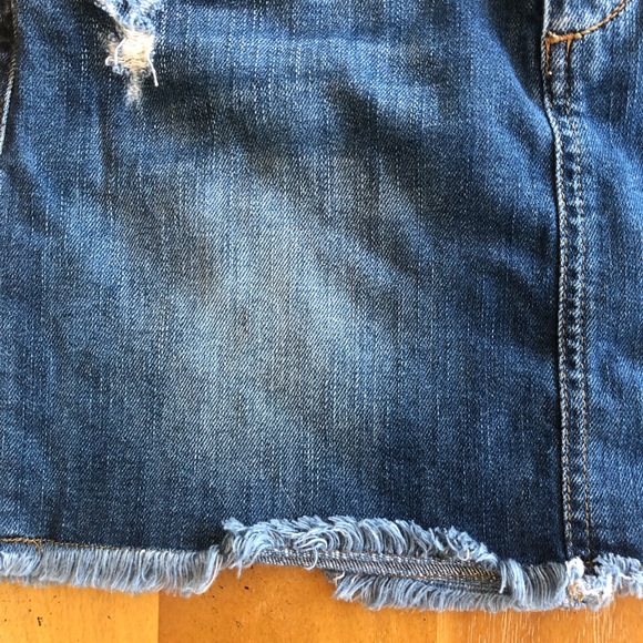 Y2K Joe's Jeans Denim Mini Skirt Distressed Frayed Hem Size 25 2000's Jean Skirt - Picture 6 of 10